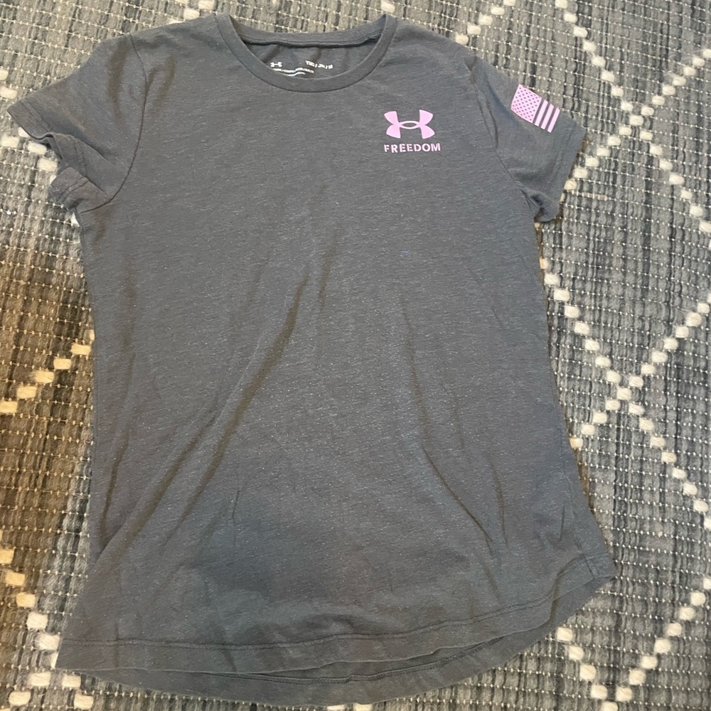 Grey and pink freedom under armor shirt